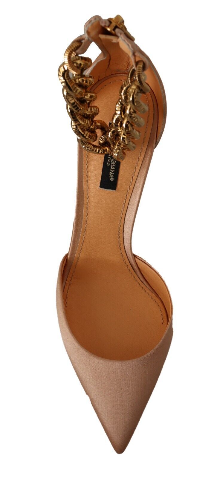 Elegantes zapatos de tacón de seda beige con tiras en el tobillo