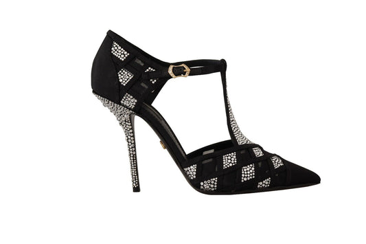 Elegantes zapatos de tacón de ante con adornos de cristal