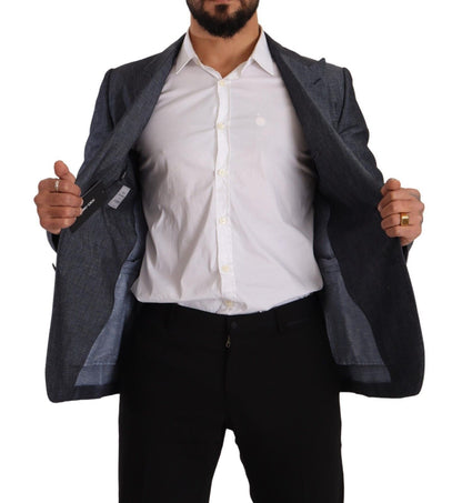 Blazer azul elegante de dos botones y corte entallado