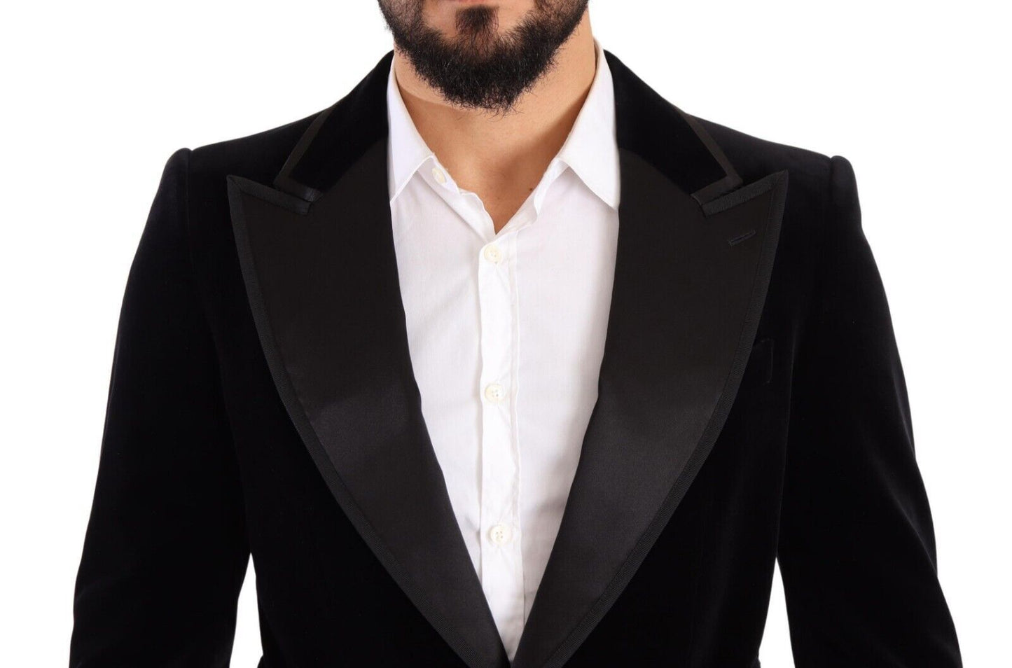 Elegante blazer de terciopelo de botonadura sencilla