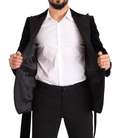 Elegante blazer de terciopelo de botonadura sencilla