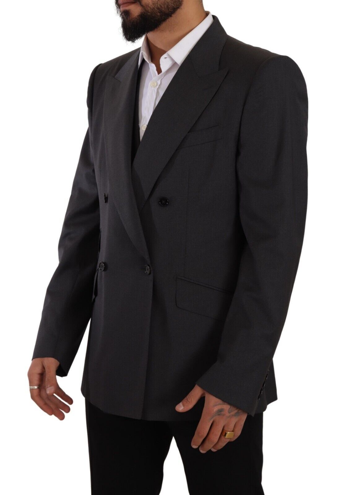 Elegante traje de mezcla de lana Sicilia gris