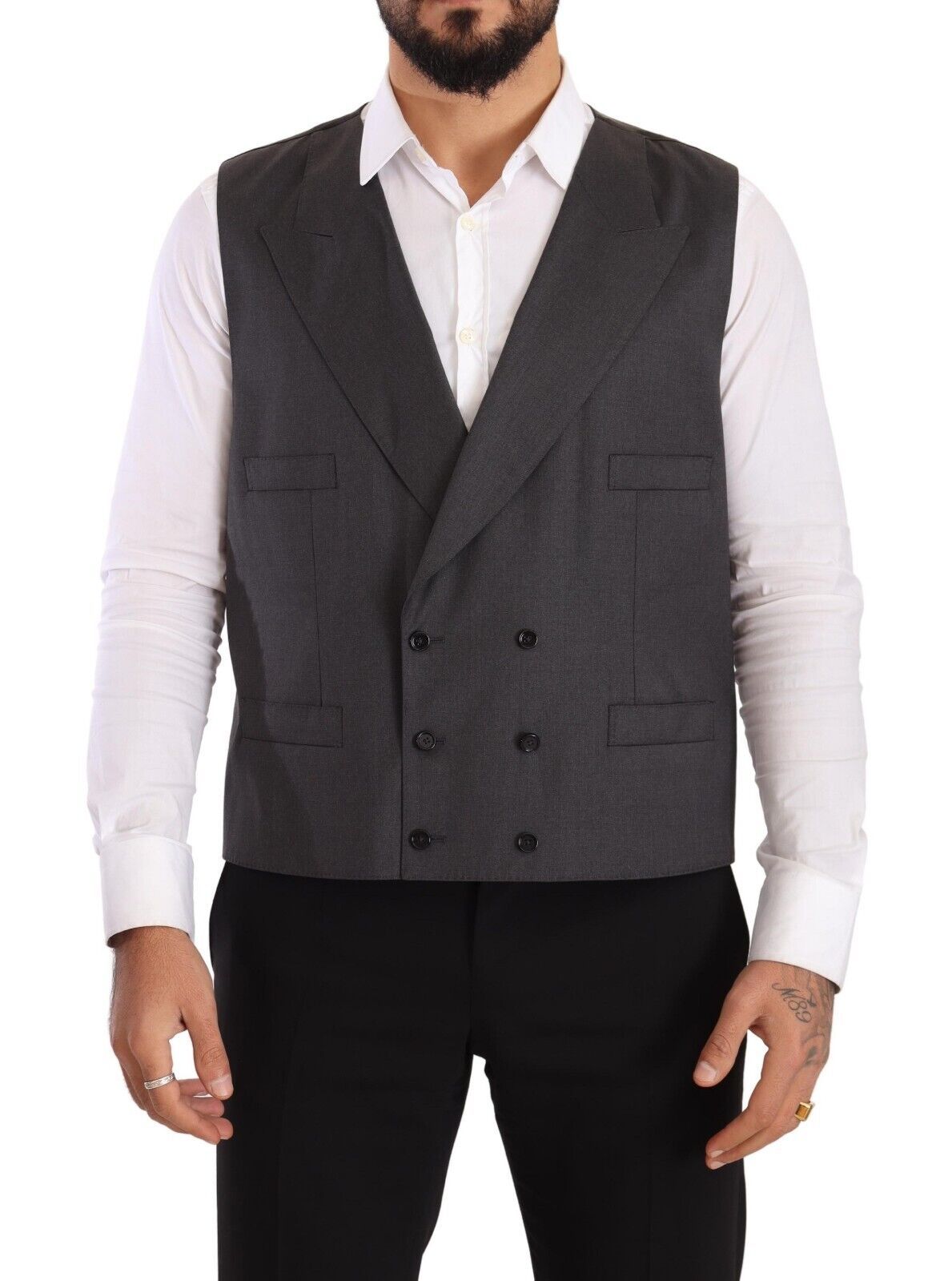 Elegante traje de mezcla de lana Sicilia gris