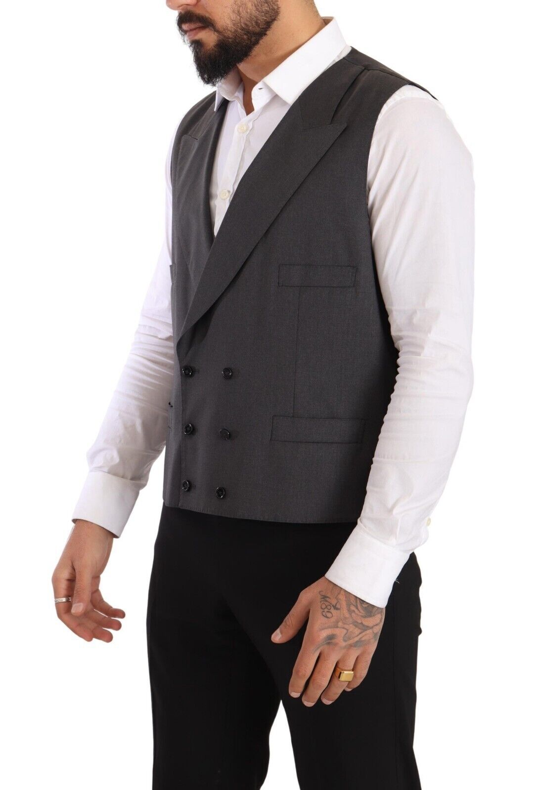 Elegante traje de mezcla de lana Sicilia gris