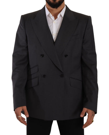 Elegante traje de mezcla de lana Sicilia gris