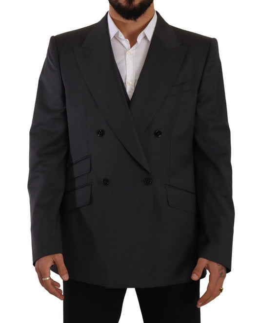 Elegante traje de mezcla de lana Sicilia gris