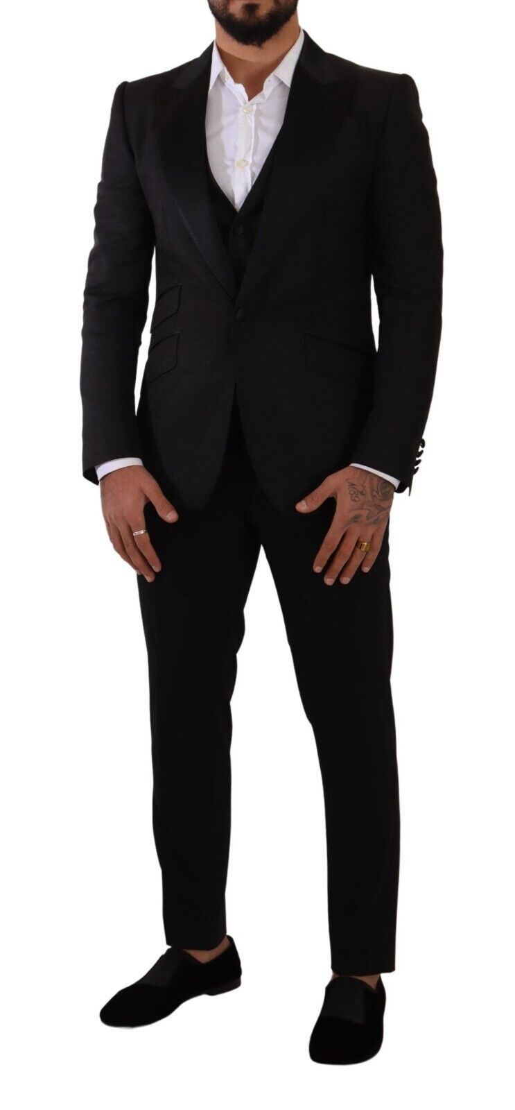 Conjunto de traje negro Sicilia Slim Fit