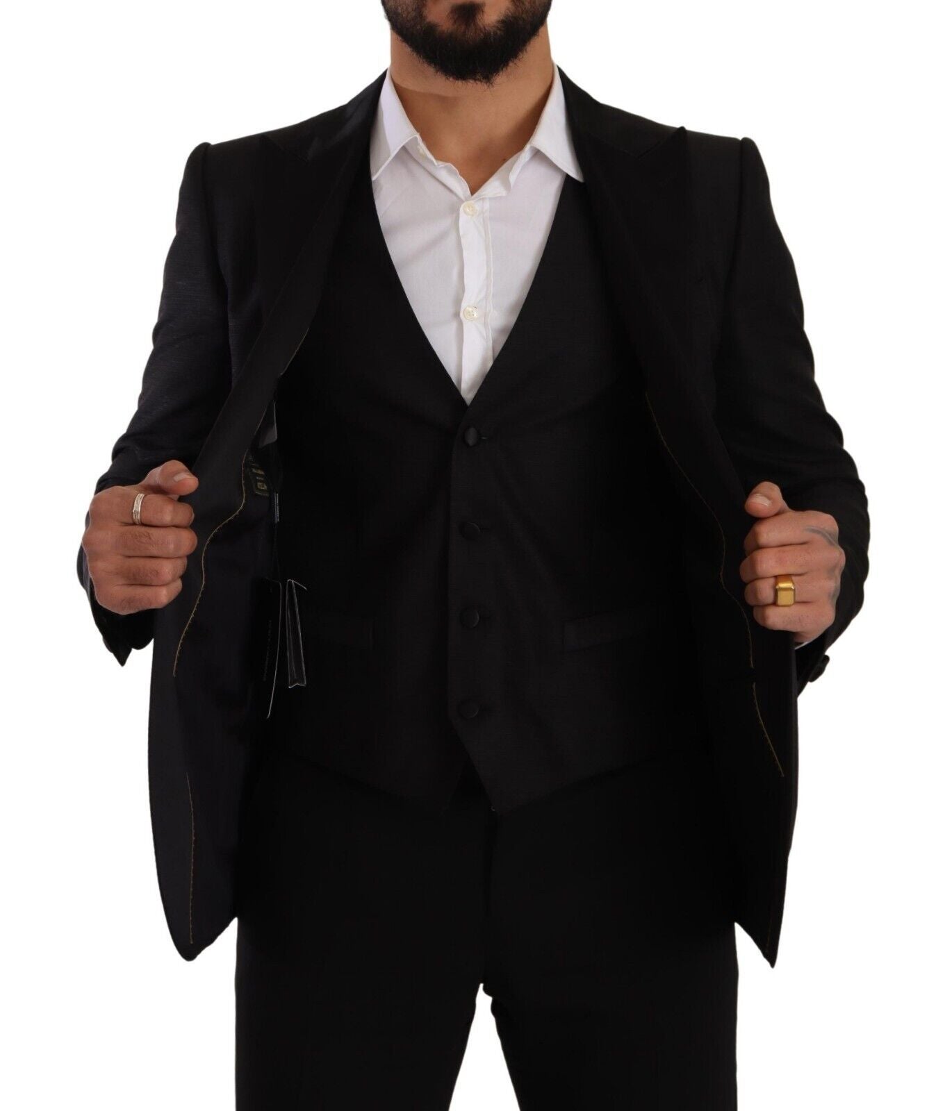 Conjunto de traje negro Sicilia Slim Fit