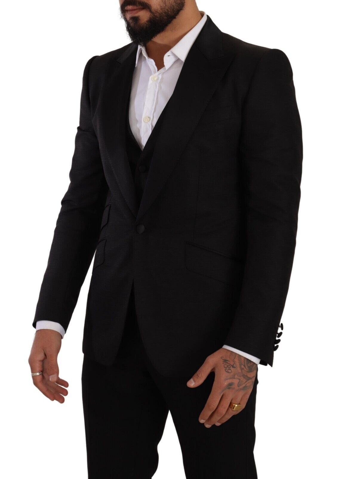 Conjunto de traje negro Sicilia Slim Fit