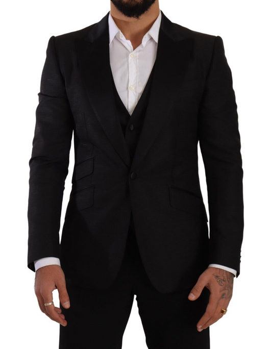 Conjunto de traje negro Sicilia Slim Fit