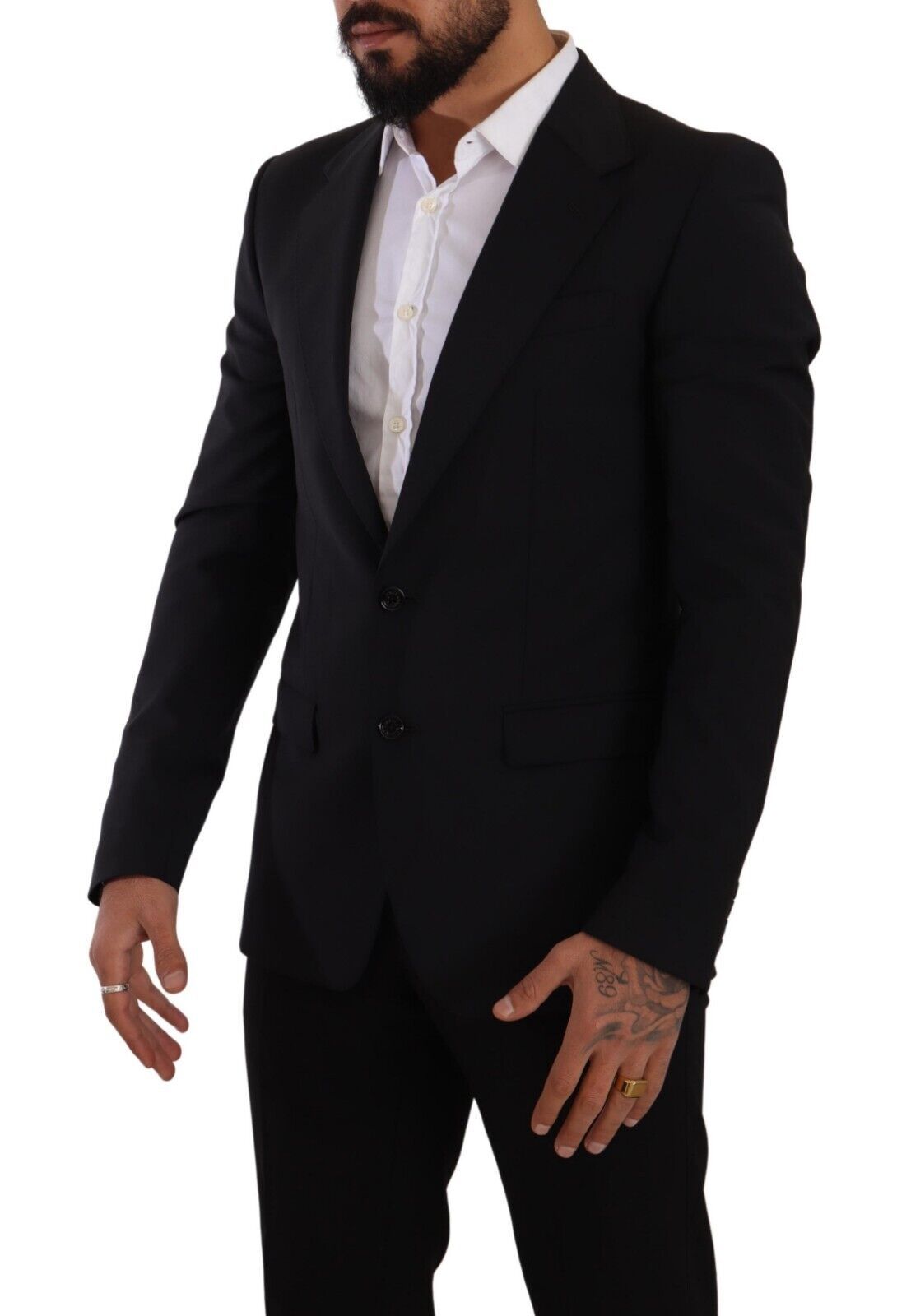 Blazer y chaleco elegantes de corte entallado de color negro Martini