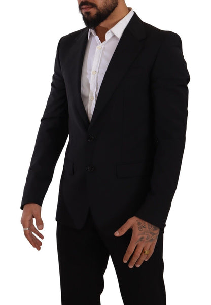 Blazer y chaleco elegantes de corte entallado de color negro Martini