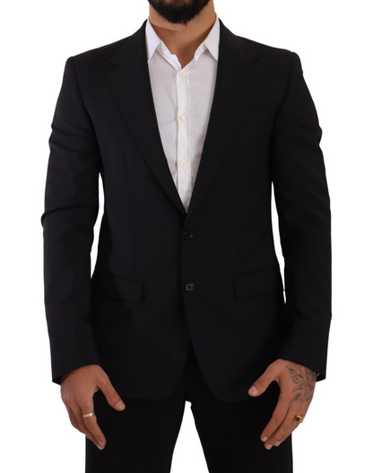 Blazer y chaleco elegantes de corte entallado de color negro Martini
