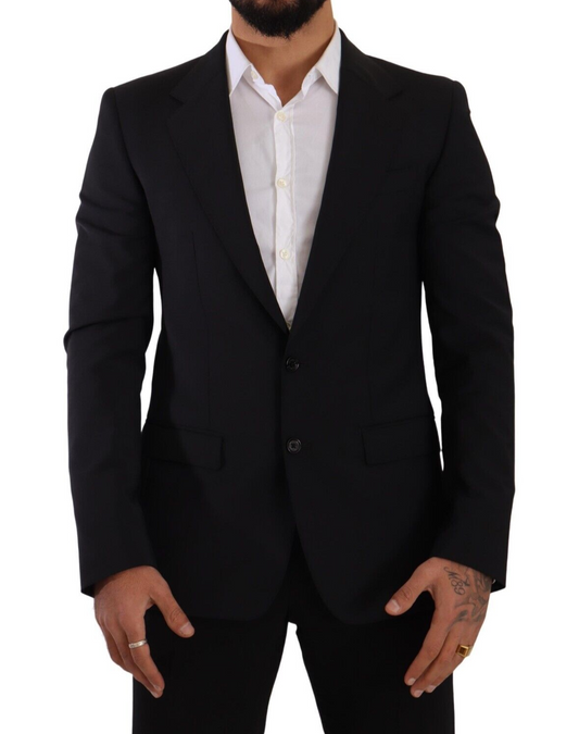 Blazer y chaleco elegantes de corte entallado de color negro Martini