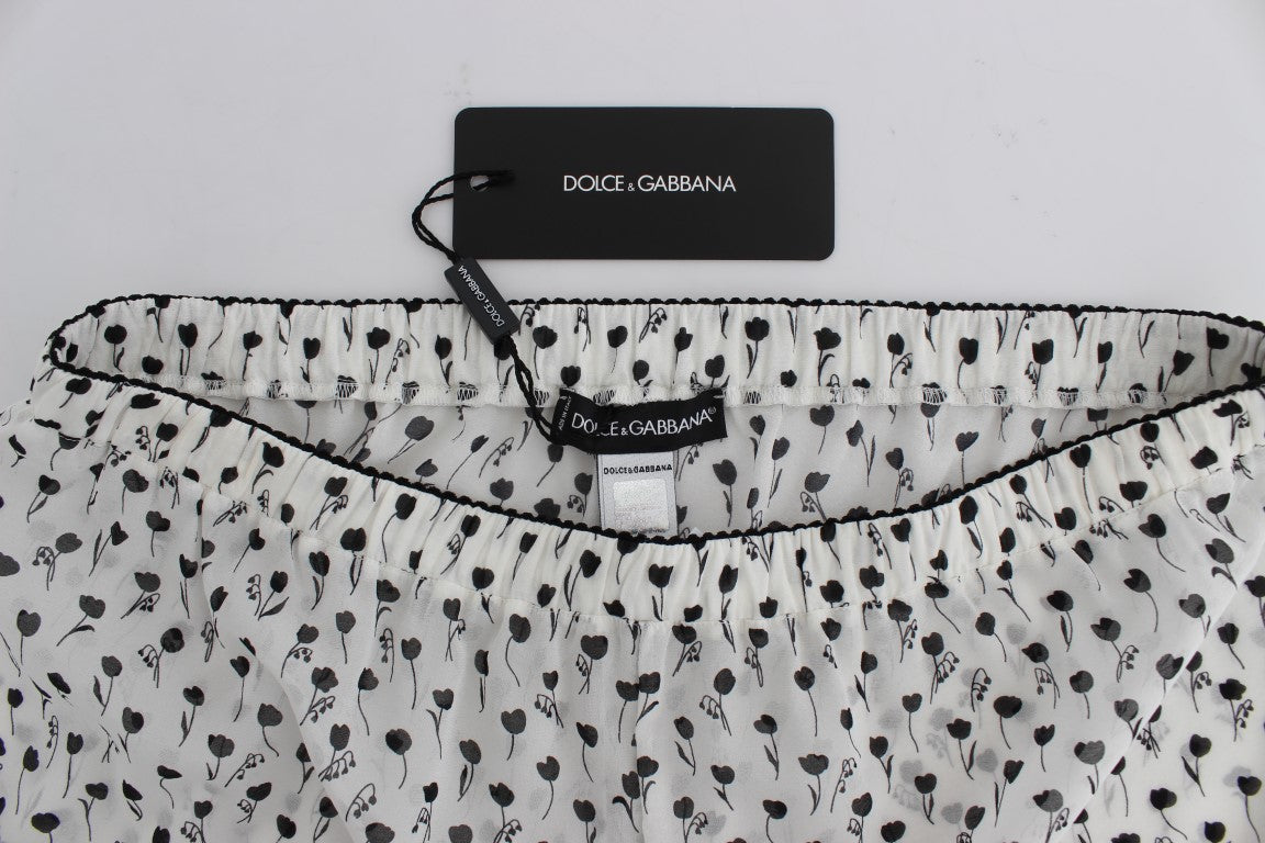 Elegantes pantalones cortos de dormir de encaje de seda