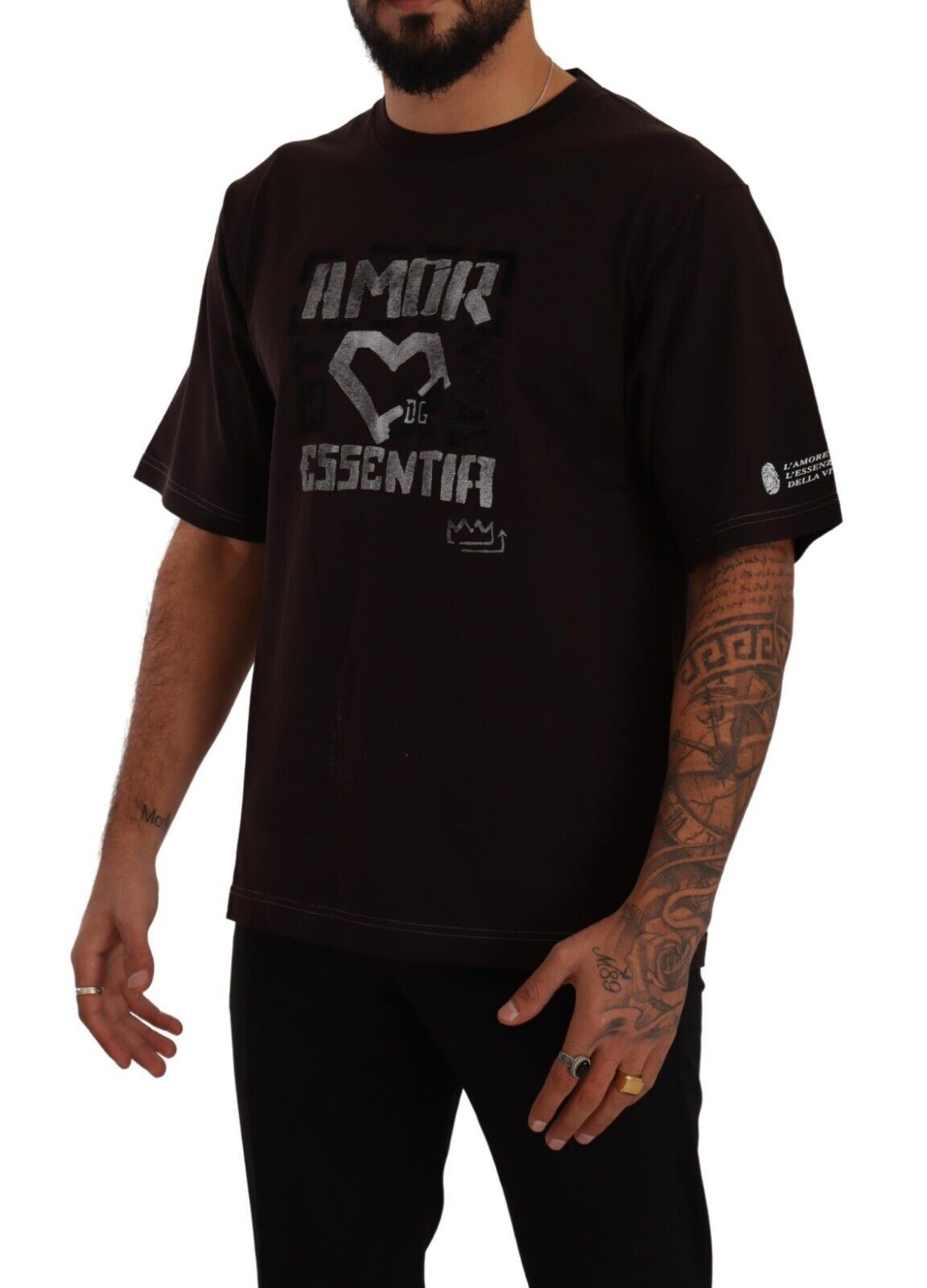 Elegante camiseta burdeos de cuello redondo L'Amore