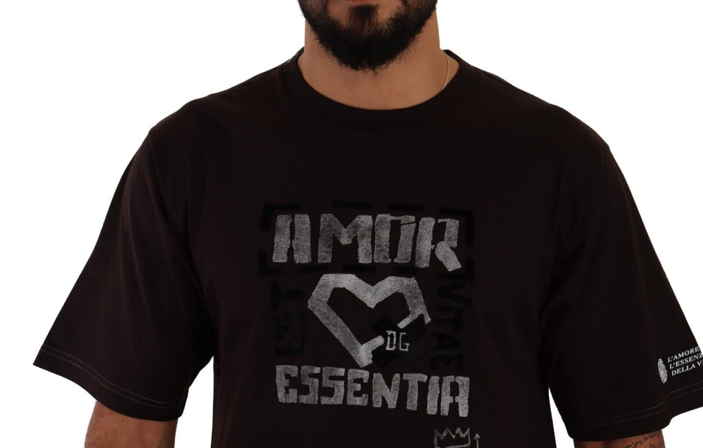 Elegante camiseta burdeos de cuello redondo L'Amore