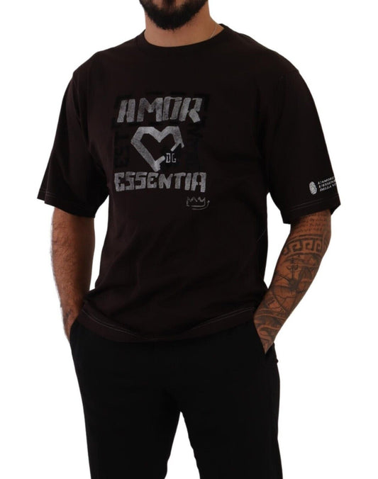 Elegante camiseta burdeos de cuello redondo L'Amore
