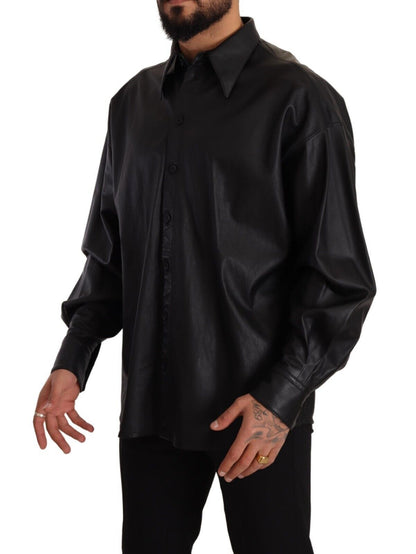 Elegante chaqueta de cuero negra