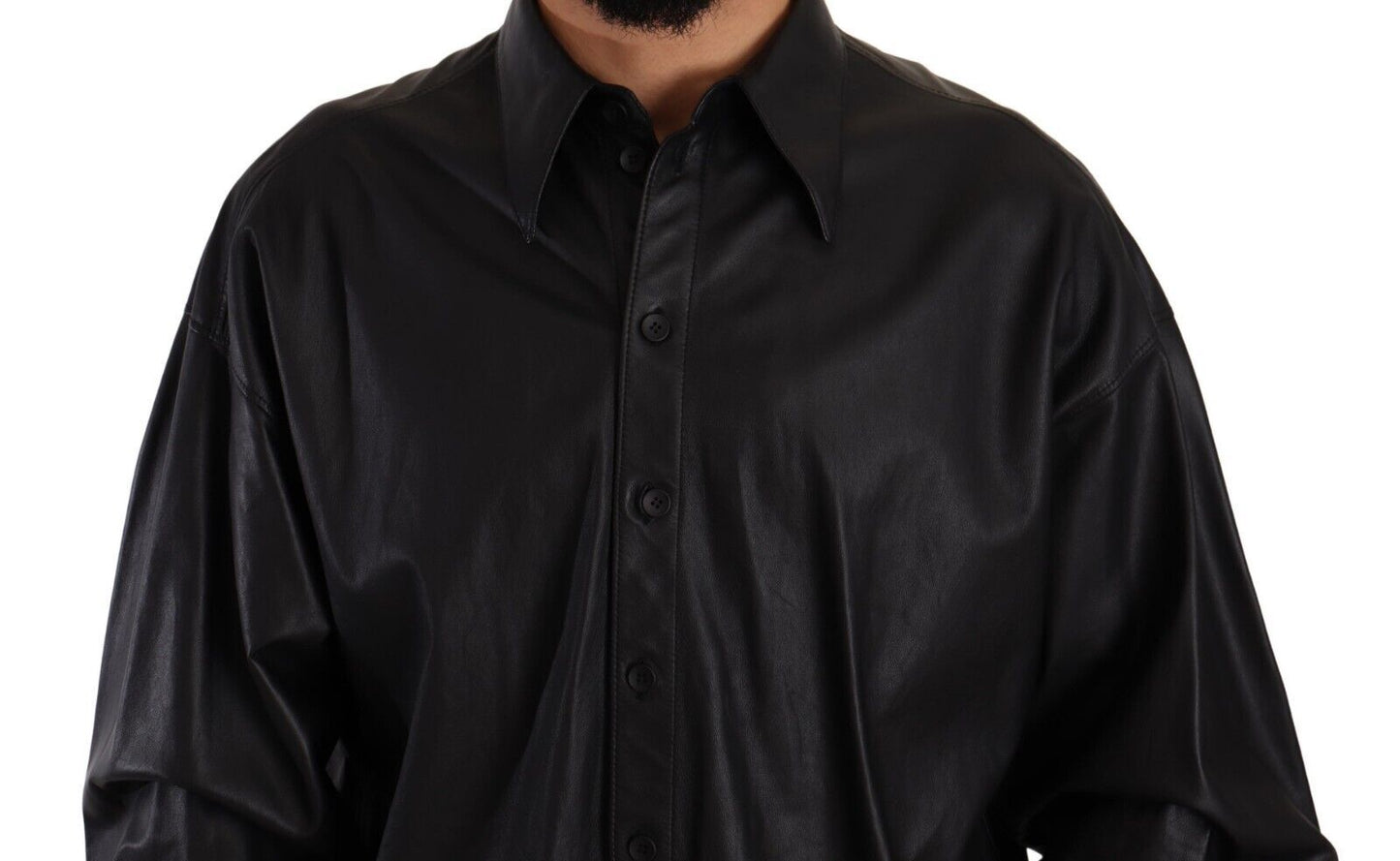 Elegante chaqueta de cuero negra