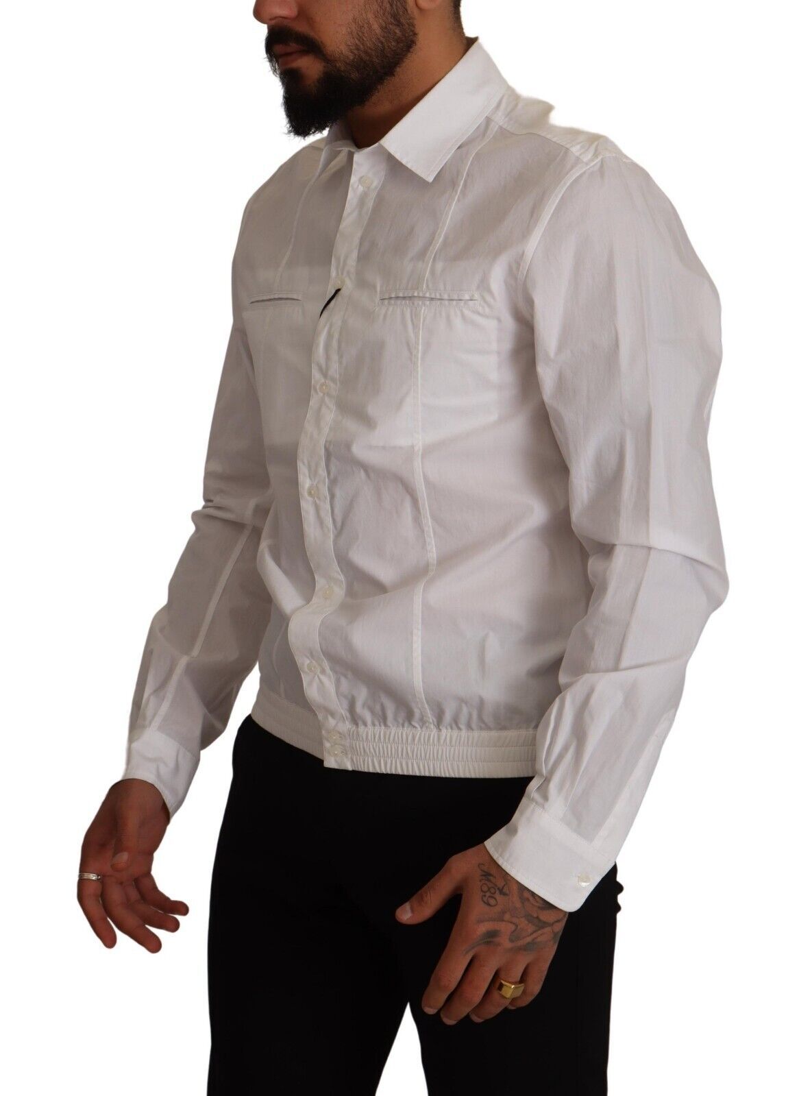 Camisa elegante italiana de algodón blanco