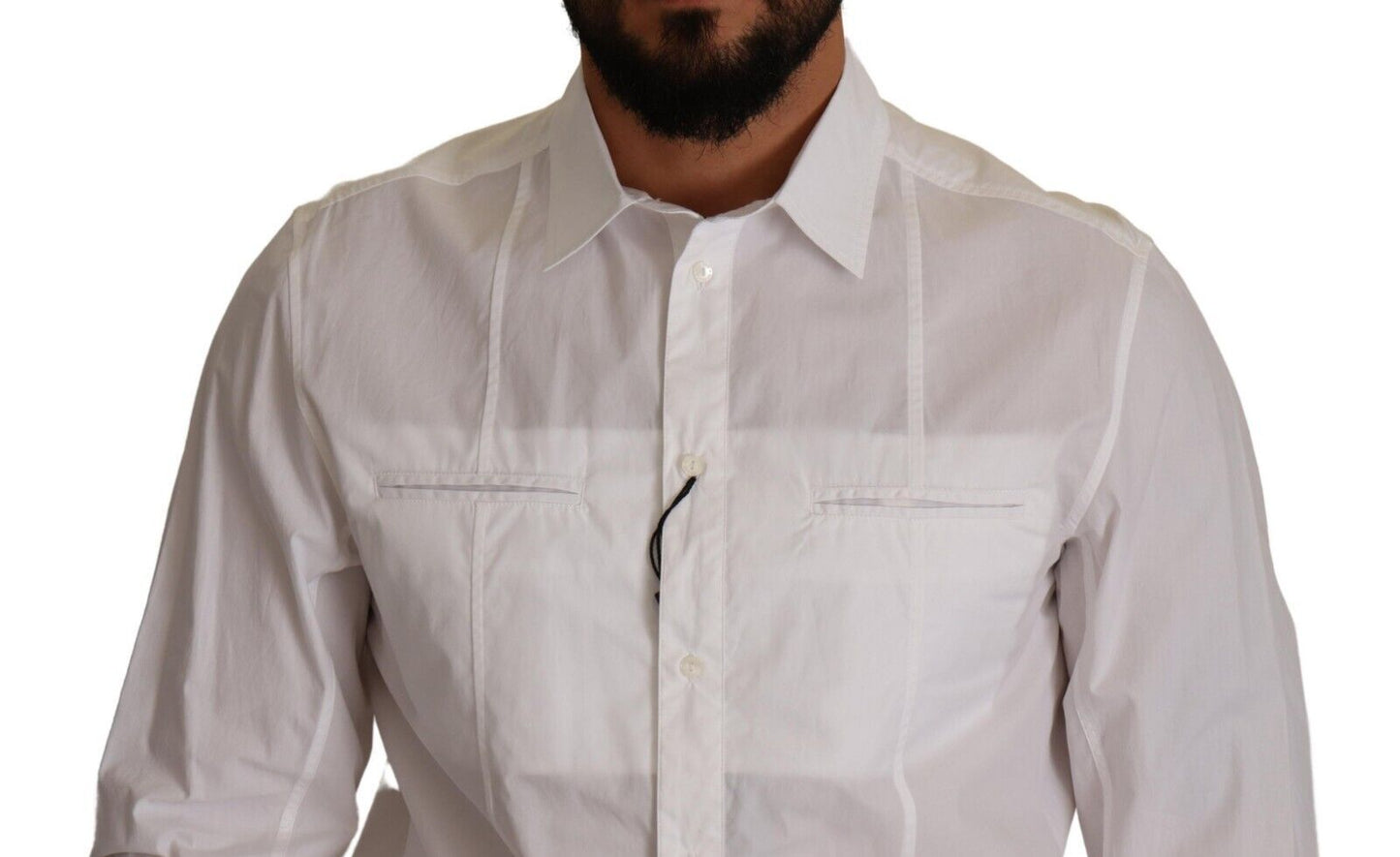 Camisa elegante italiana de algodón blanco