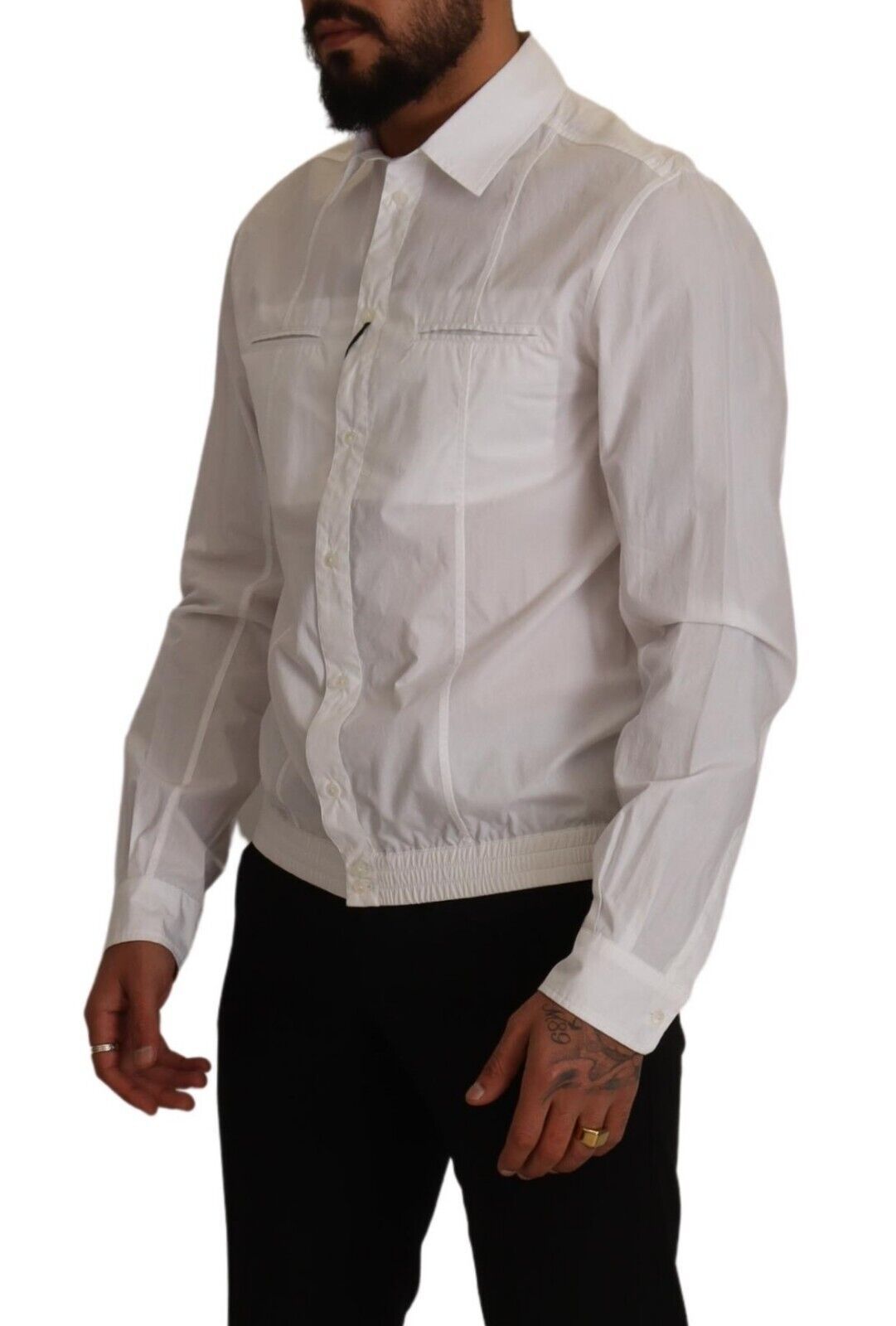 Camisa elegante italiana de algodón blanco