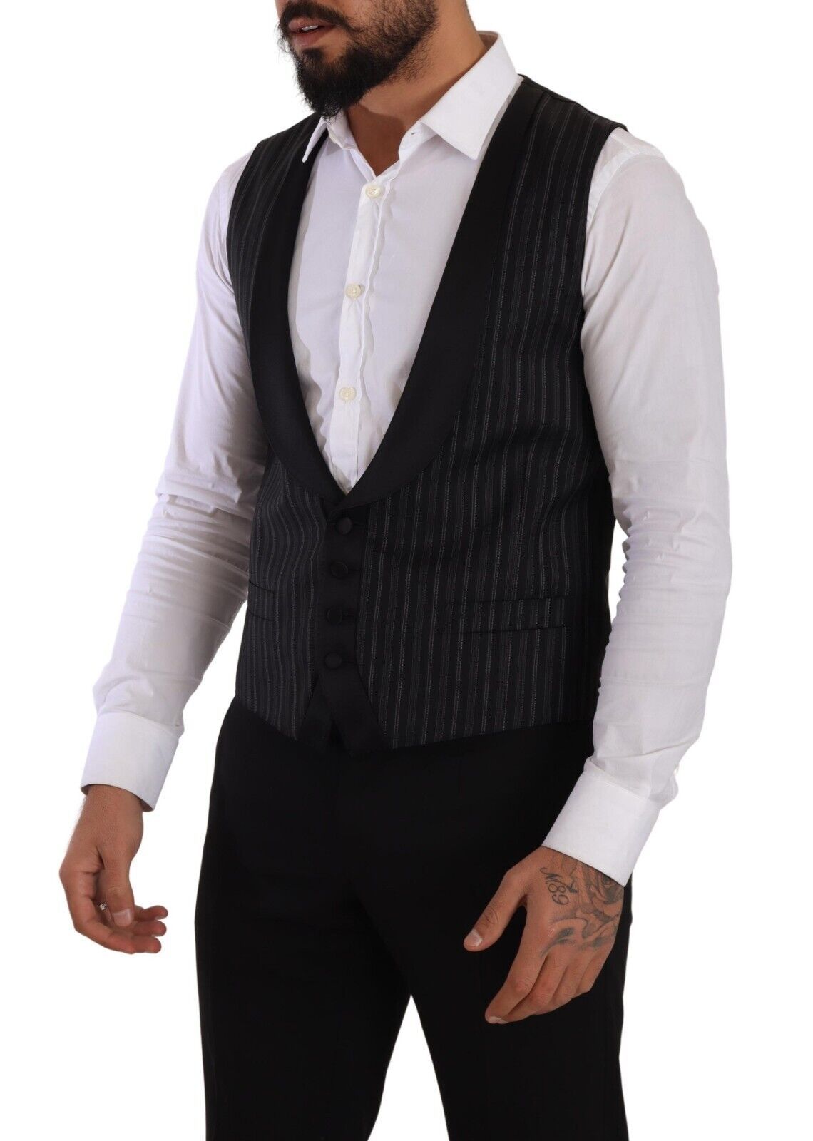 Chaleco elegante de vestir formal a rayas