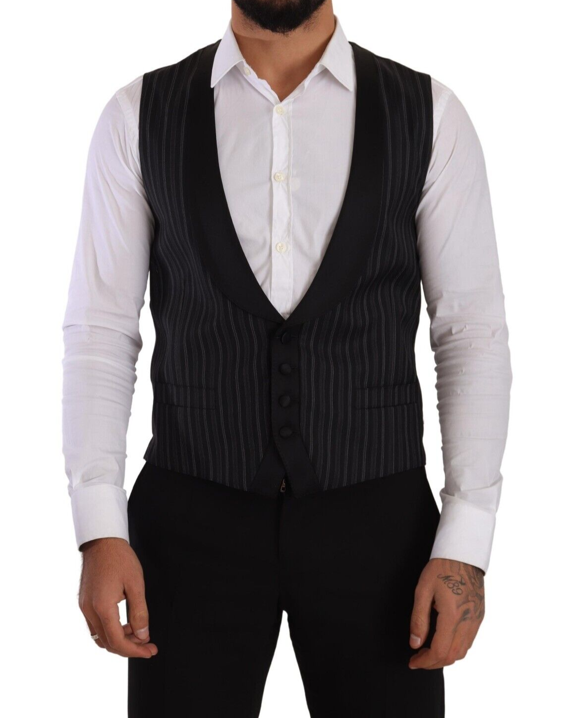 Chaleco elegante de vestir formal a rayas