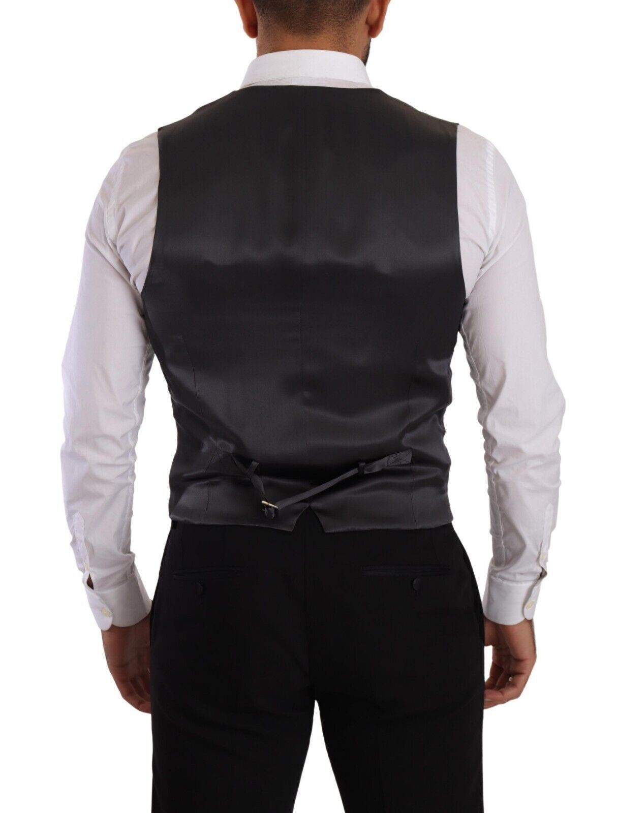 Elegante chaleco cruzado a rayas