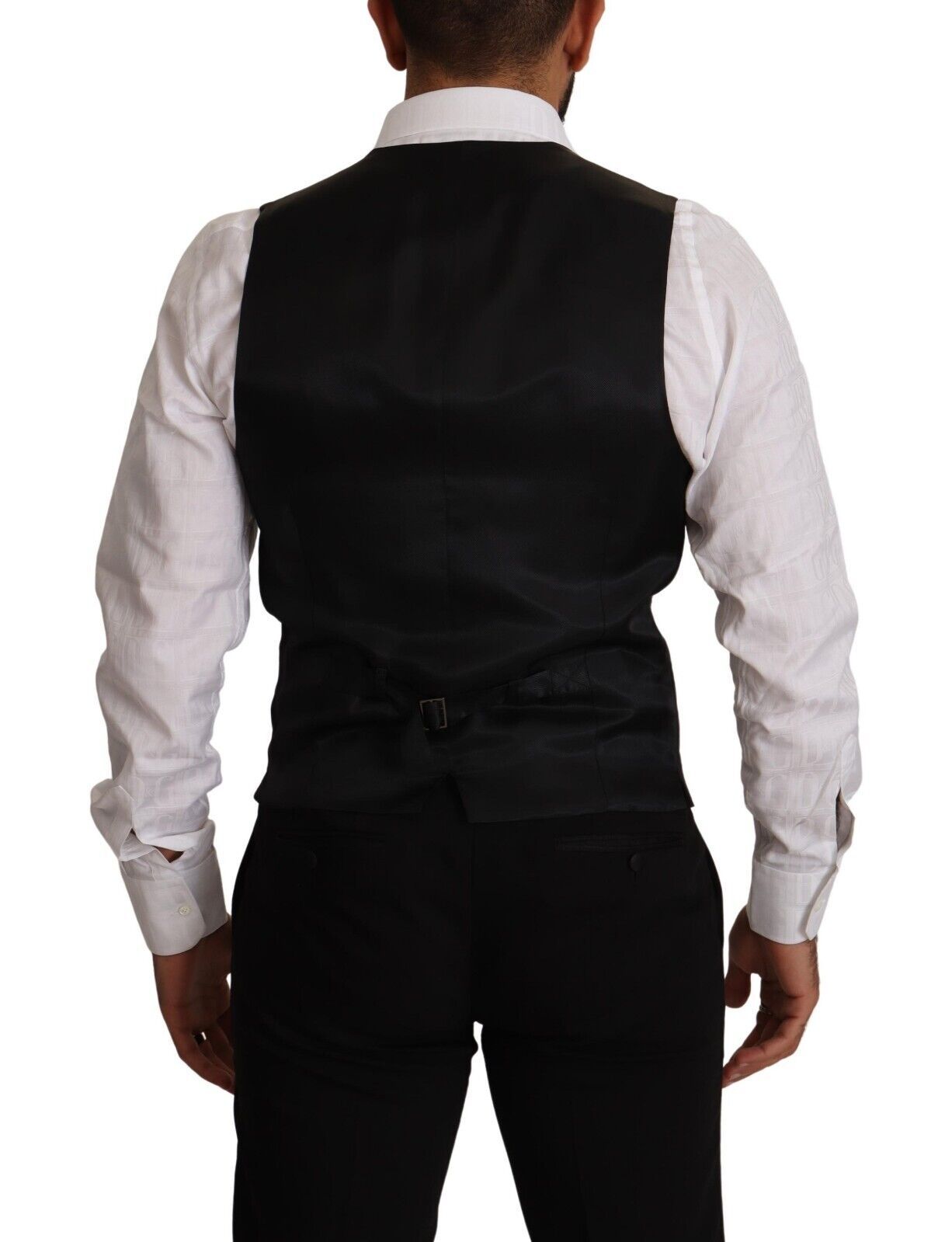 Elegante chaleco de vestir a rayas azules