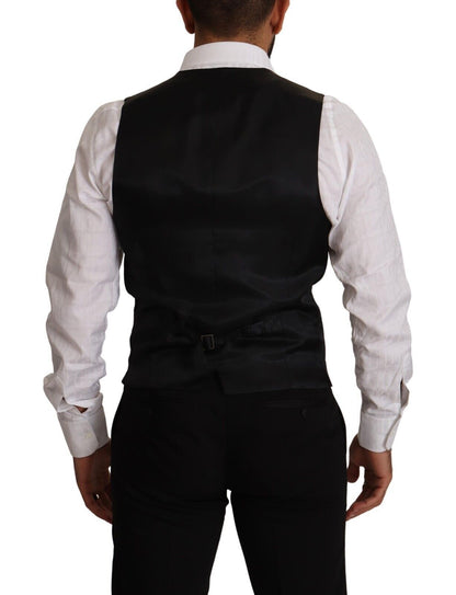 Elegante chaleco de vestir a rayas azules