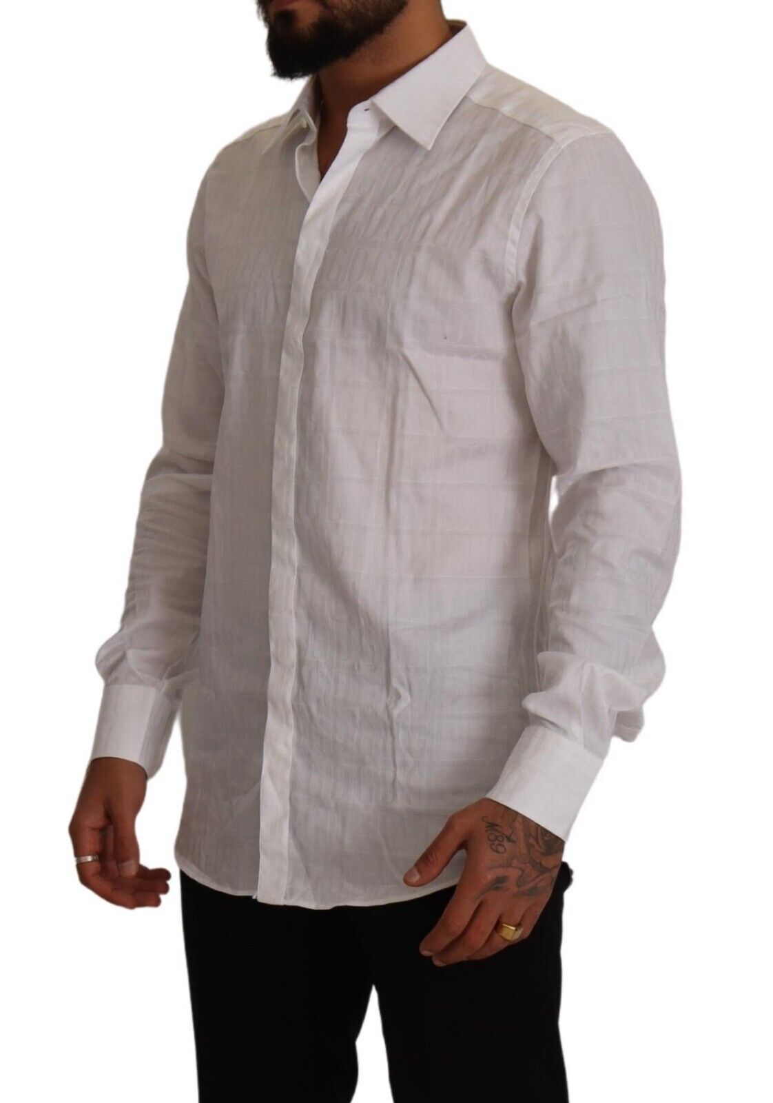 Camisa elegante de algodón blanco - Corte entallado
