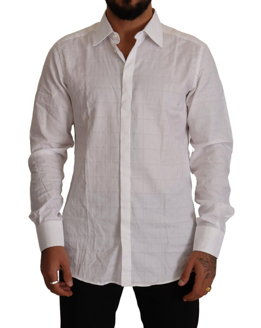 Camisa elegante de algodón blanco - Corte entallado