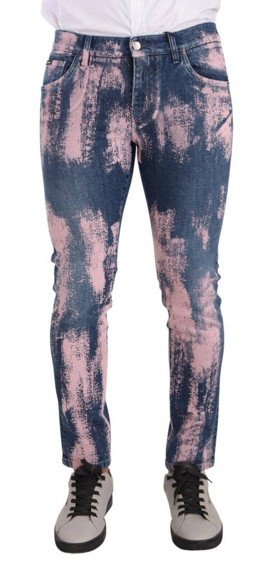 Vaqueros elegantes, ajustados y ajustados con efecto tie-dye