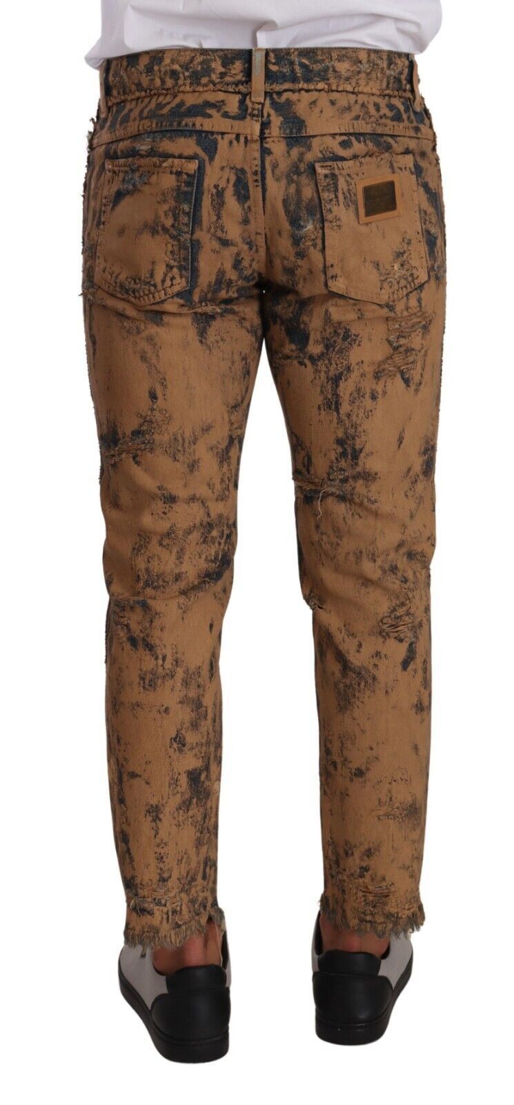 Pantalones clásicos de mezclilla desgastada auténtica