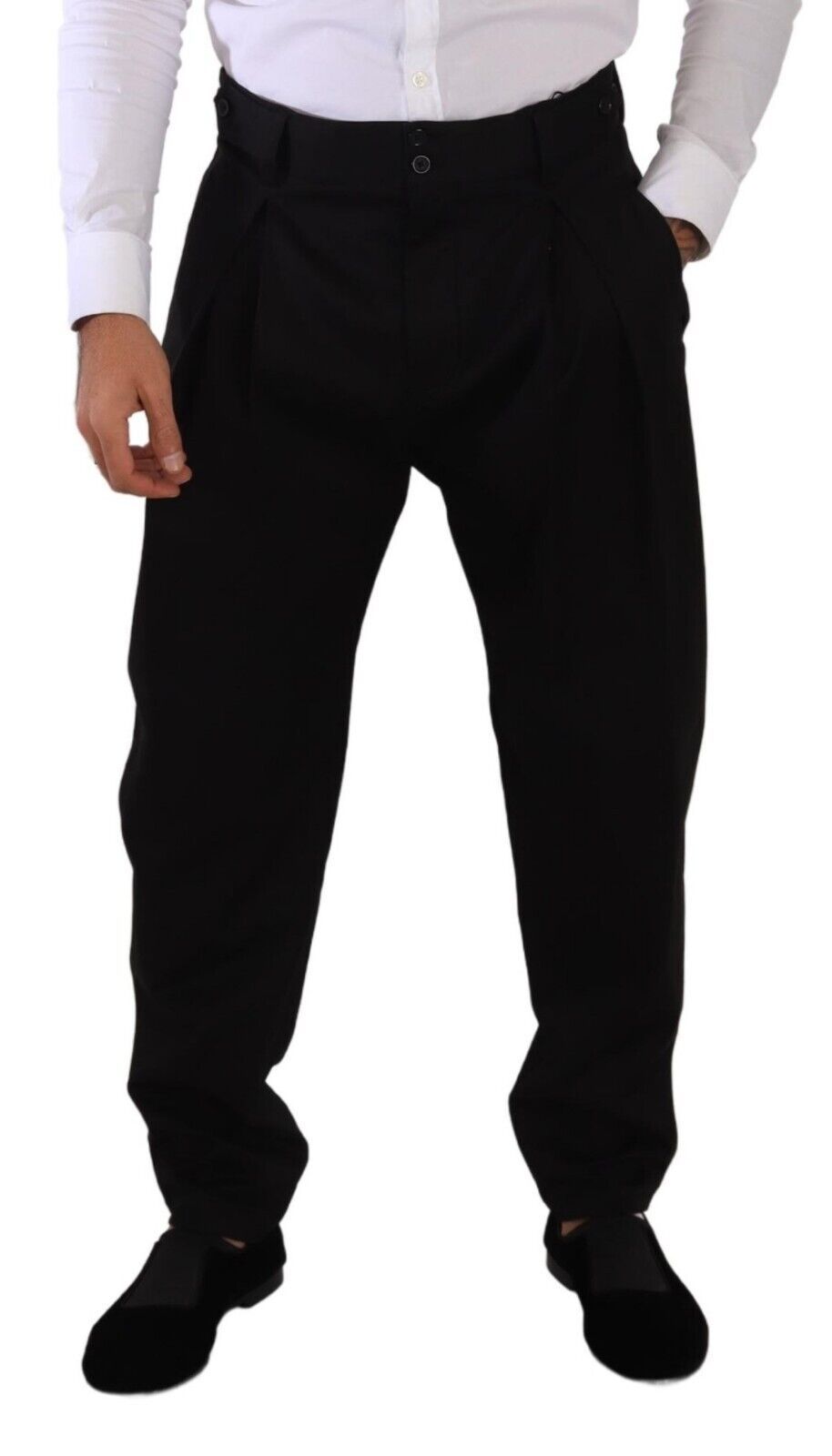 Pantalones elegantes de algodón de corte entallado