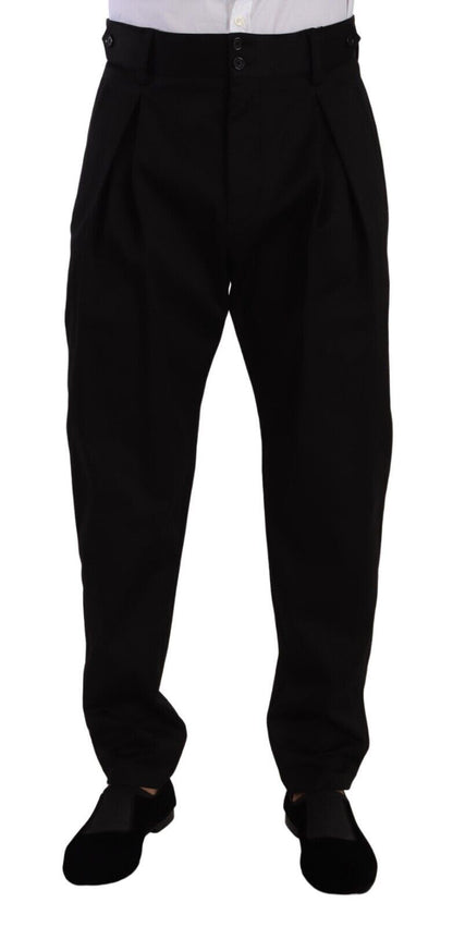 Pantalones elegantes de algodón de corte entallado