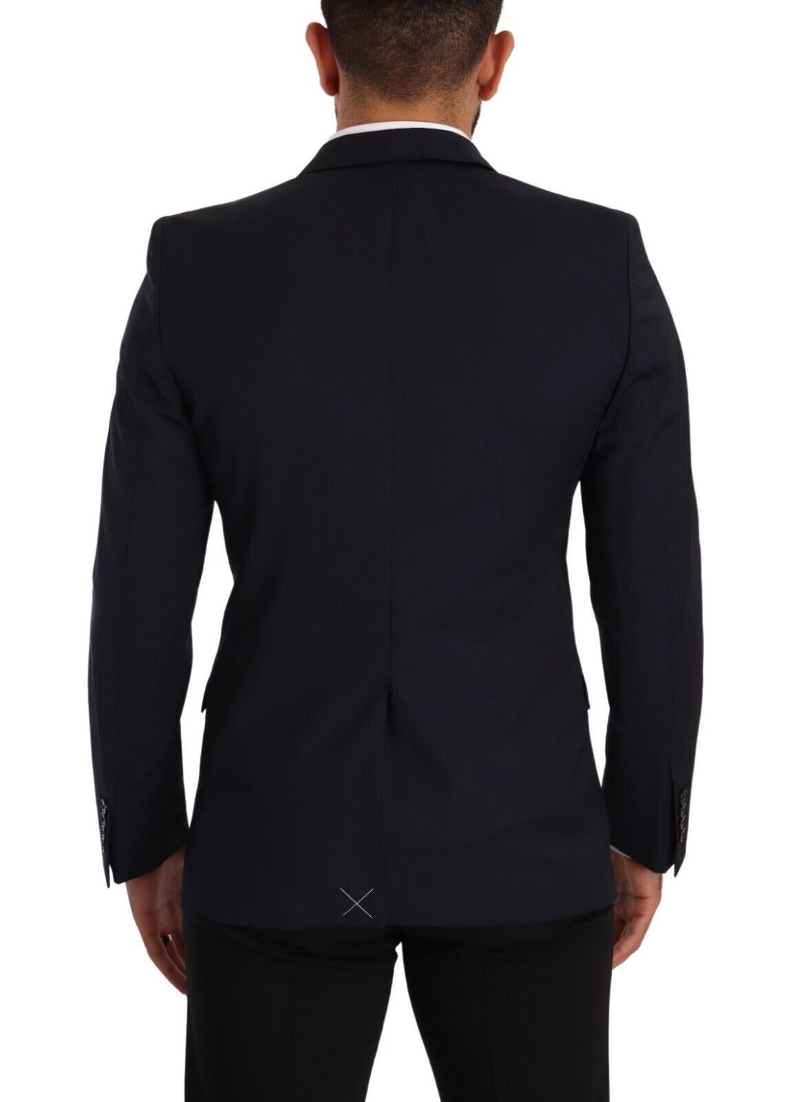 Blazer de lana entallado y elegante de color azul marino Martini