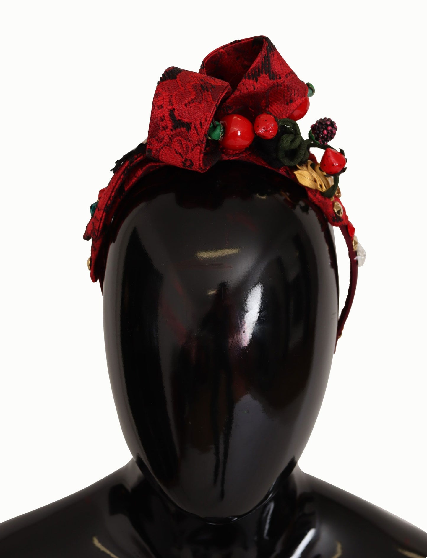 Diadema roja adornada con cerezas sicilianas