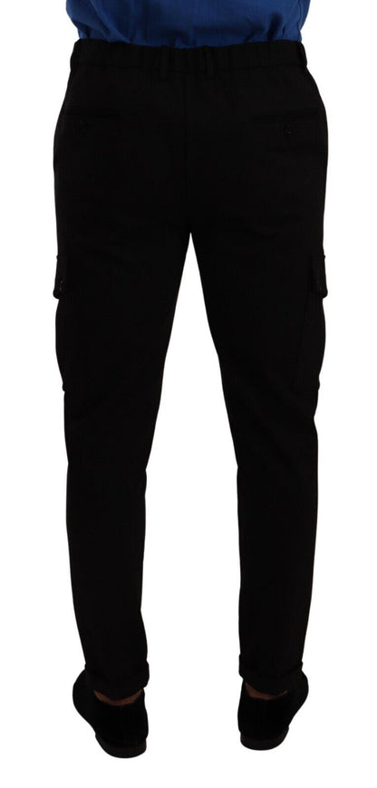 Pantalones cargo negros elegantes de corte ajustado