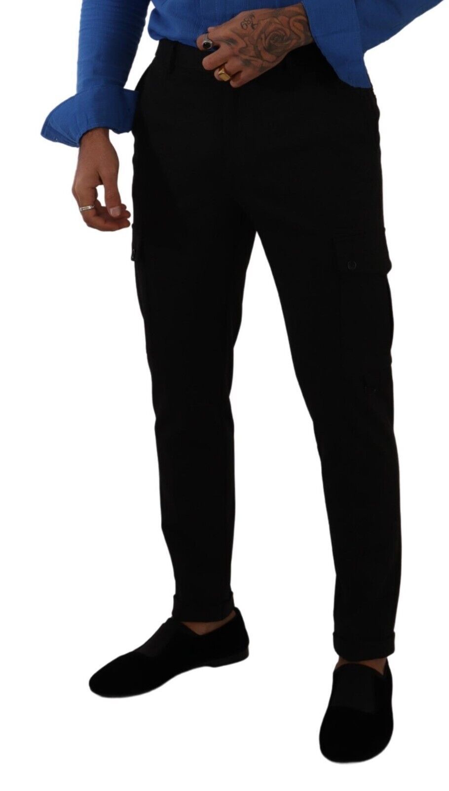 Pantalones cargo negros elegantes de corte ajustado