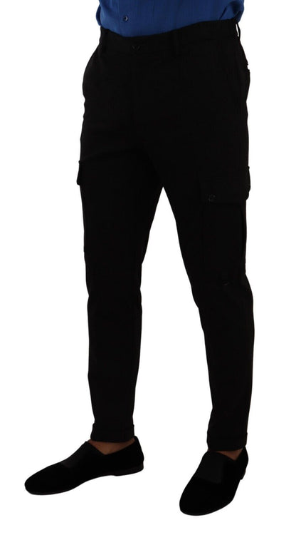 Pantalones cargo negros elegantes de corte ajustado