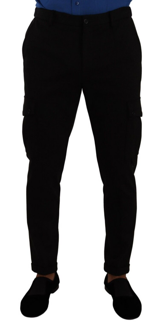 Pantalones cargo negros elegantes de corte ajustado