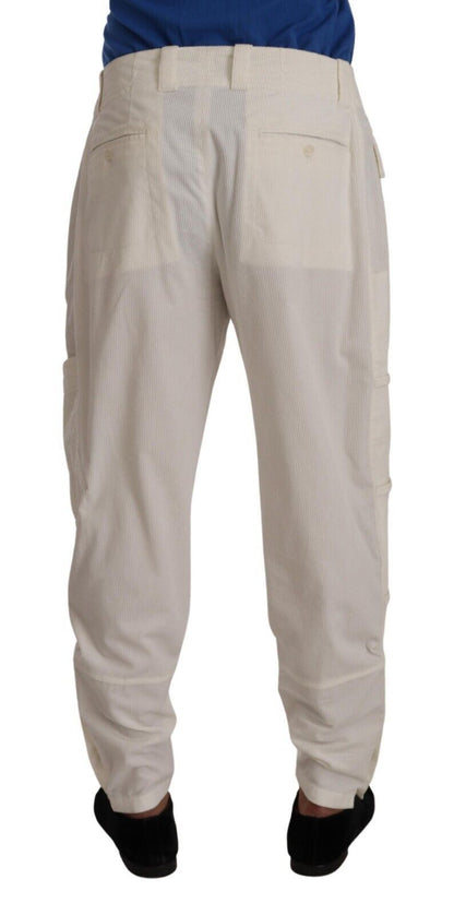Pantalones cargo elegantes en blanco roto - Corte regular