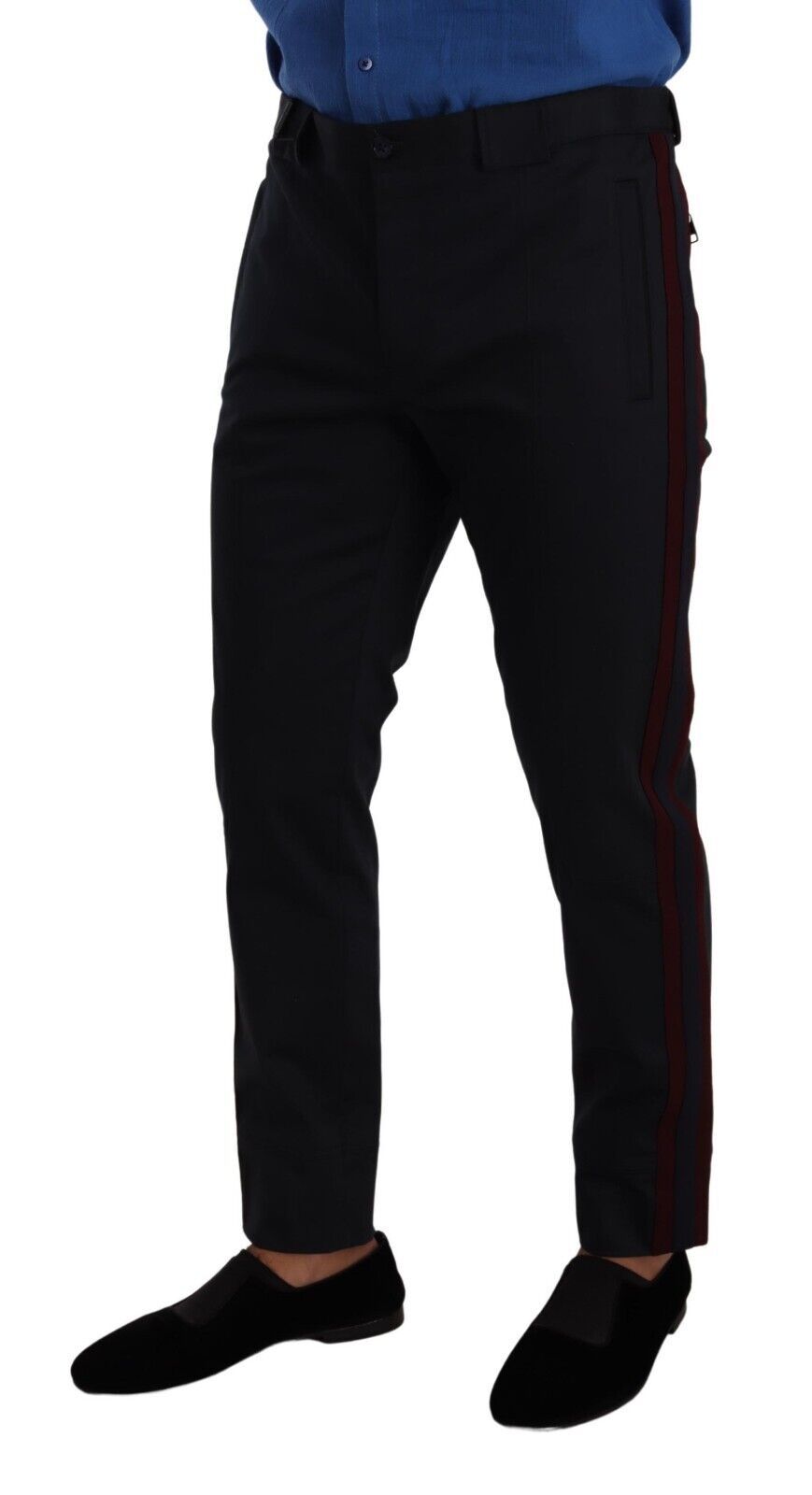 Pantalones chinos chic de corte entallado en azul