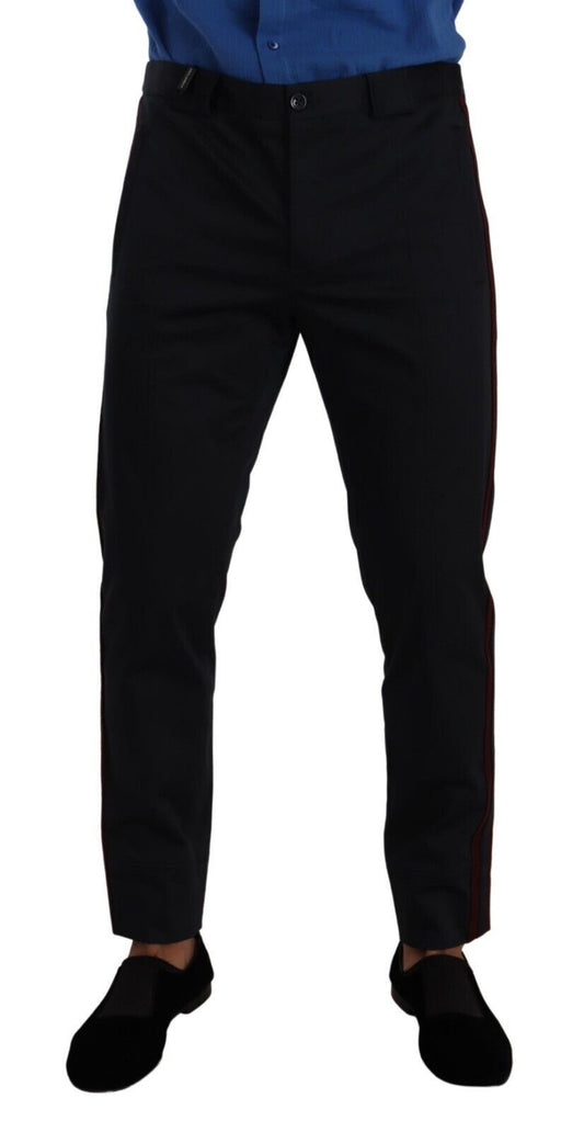 Pantalones chinos chic de corte entallado en azul