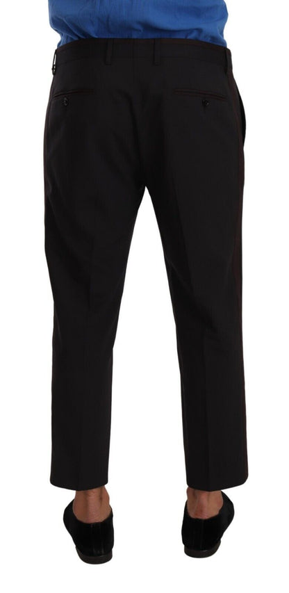 Pantalones elegantes de lana elástica recortada