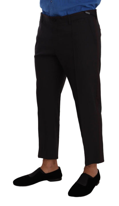 Pantalones elegantes de lana elástica recortada