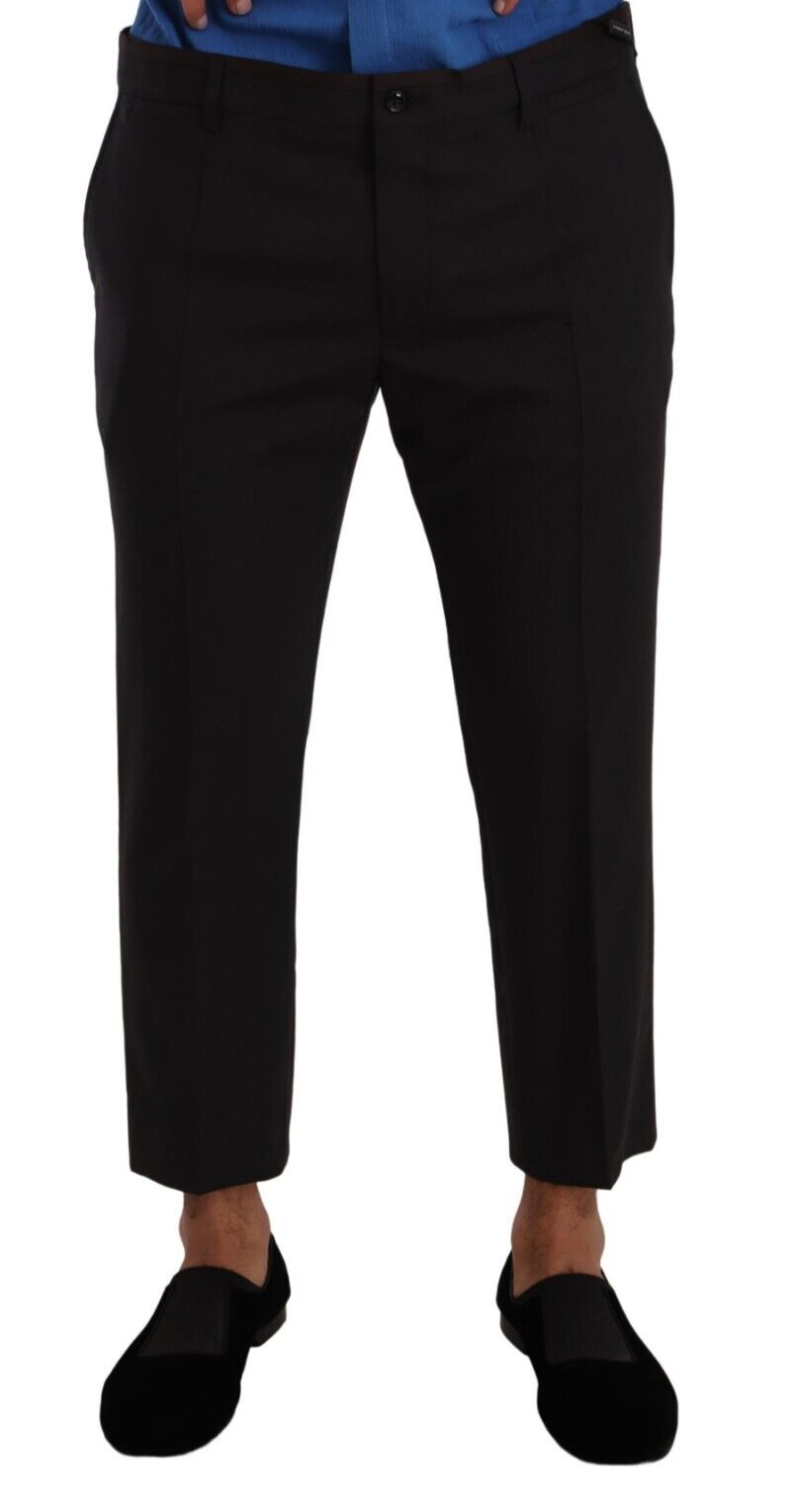 Pantalones elegantes de lana elástica recortada
